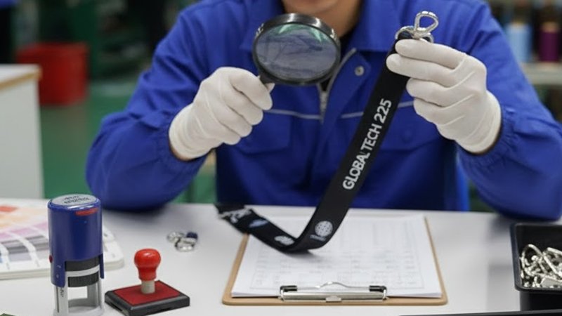 Quality control inspection for bulk lanyards: checking print clarity, stitching strength, and hardware function