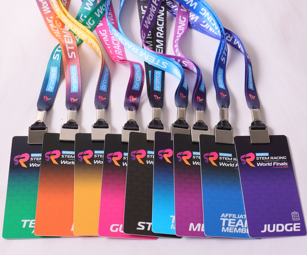 Complete lanyard badge set with holder, reel and card