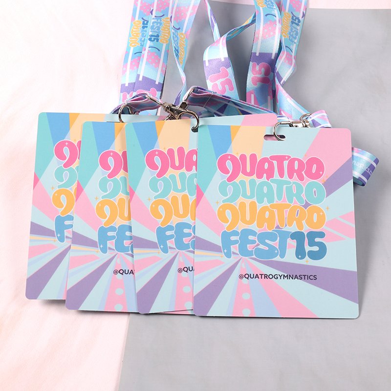 Custom heat transfer printed lanyard with metal swivel hook and safety breakaway