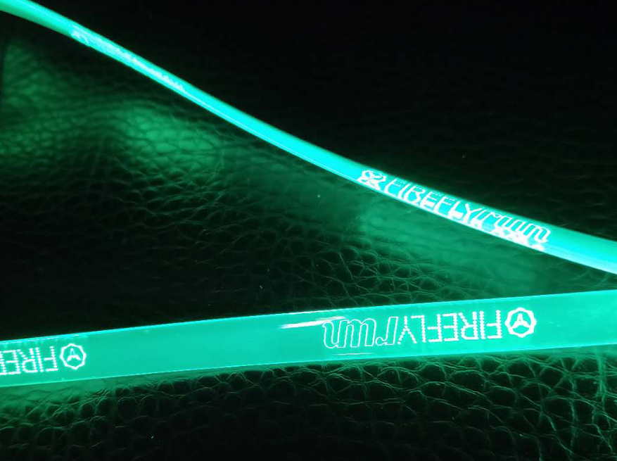 laser-engraved branding on the lanyard