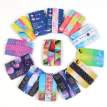 Custom polyester elastic wristbands with full-color heat transfer printing, vibrant patterns, comfortable and reusable