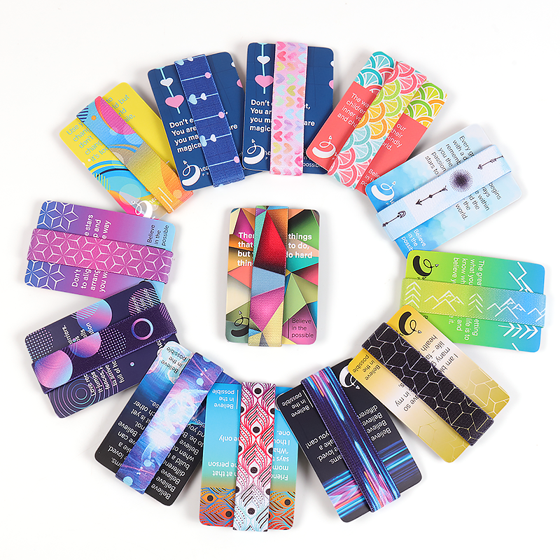 Custom polyester elastic wristbands with full-color heat transfer printing, vibrant patterns, comfortable and reusable