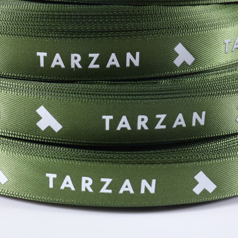 Polyester strap webbing with custom logo printing, wear-resistant webbing for bags and accessories