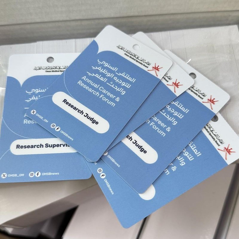 Custom round hole PVC cards for lanyards, high clarity logo and text printing, premium quality badge cards