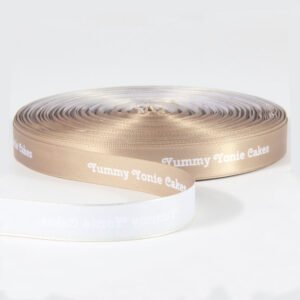 Silk screen printed logo webbing roll, custom width polyester webbing for OEM and promotional products