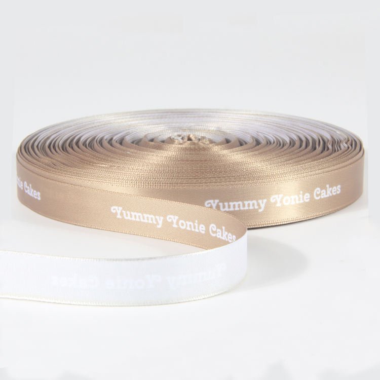 Silk screen printed logo webbing roll, custom width polyester webbing for OEM and promotional products