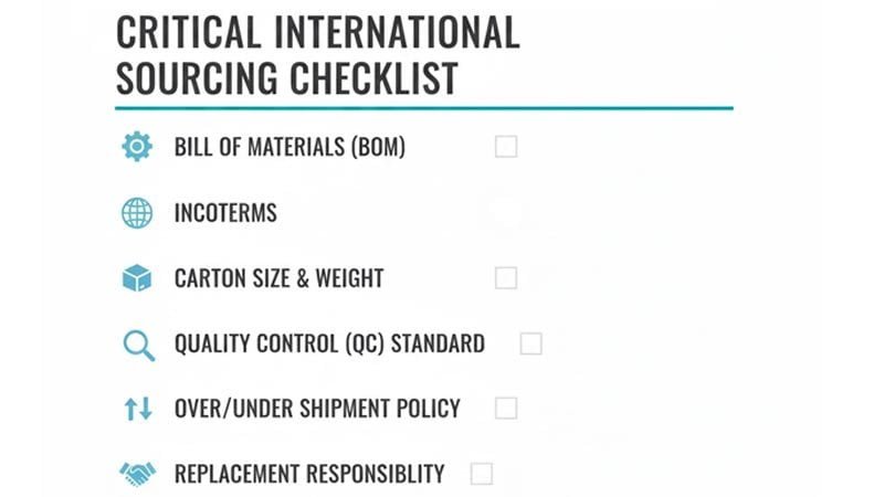 Landed cost worksheet template for lanyards showing unit cost, packaging, freight, duties, brokerage, handling, and local delivery.