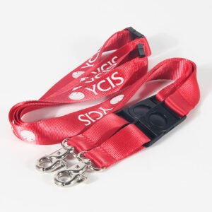 Screen-printed plain polyester lanyard, vibrant print that won't easily fade.