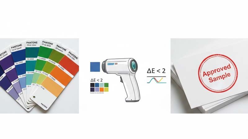 Color management and quality control for corporate lanyards using approved swatches, batch checks, and measurable acceptance criteria