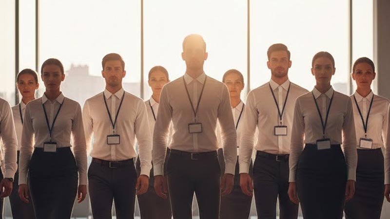 Standardized corporate lanyards supporting consistent branding, scalable governance, and efficient global operations