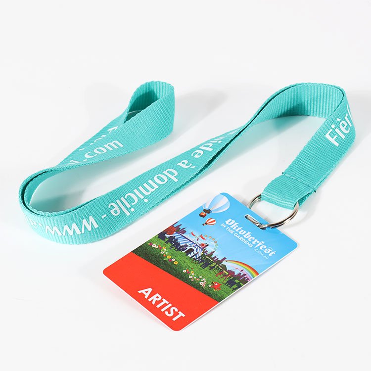 Custom Screen Printed Polyester Lanyard | Safety Breakaway Red Lanyard for Events & Staff IDs