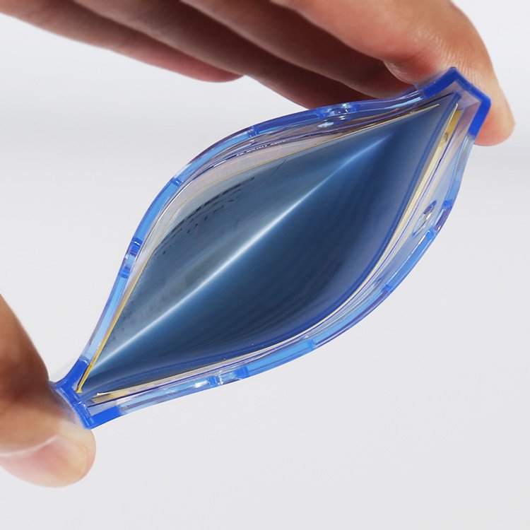 Transparent PVC ID badge holder made of soft flexible PVC, durable card protector for lanyards