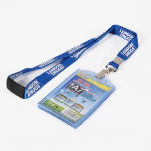 Clear PVC card protector sleeve with lanyard holes, soft PVC material and stable quality