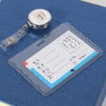 Rigid PC card holder horizontal top-loading, clear polycarbonate badge holder for ID cards and visitor passes
