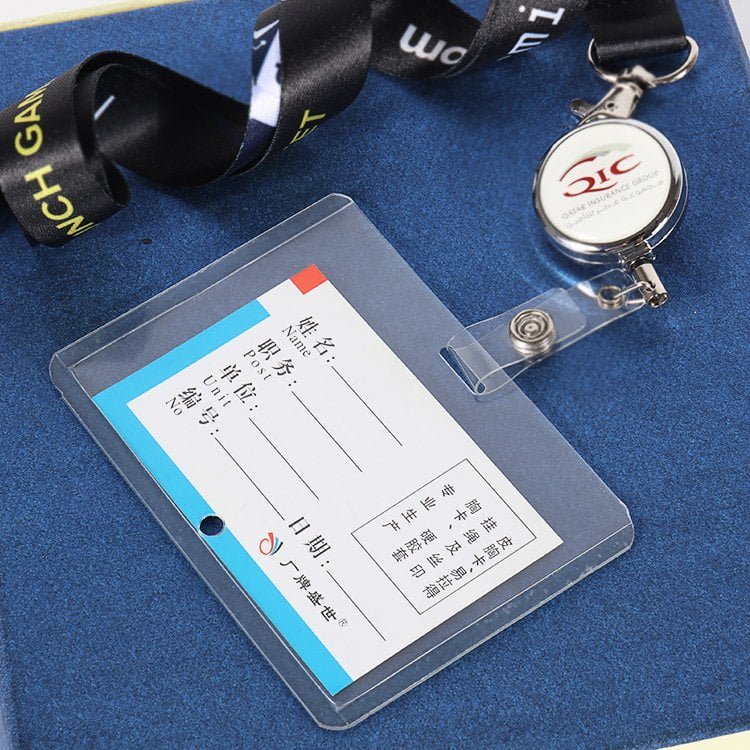 Durable clear PC card holder, horizontal top-loading badge holder for events, access cards and name badges