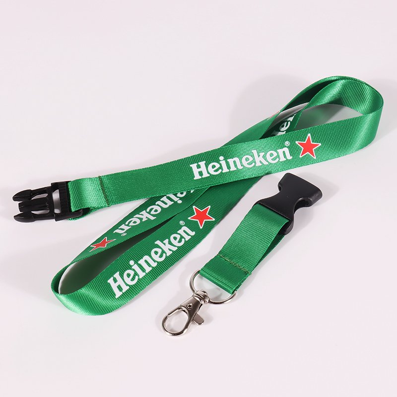 Custom nylon lanyards with breakaway safety connector, crisp screen printed branding and comfortable wear, MOQ 100pcs