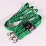 Premium nylon screen printed lanyard with safety breakaway buckle, smooth webbing and custom logo for corporate ID programs