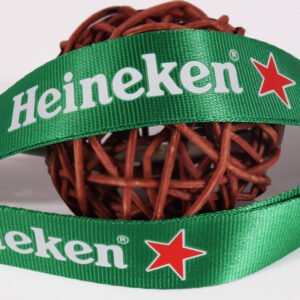 Premium nylon screen printed lanyard with safety breakaway buckle, smooth webbing and custom logo for corporate ID programs