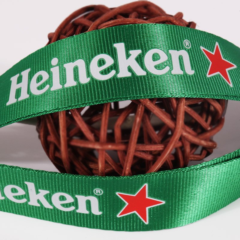 Premium nylon screen printed lanyard with safety breakaway buckle, smooth webbing and custom logo for corporate ID programs