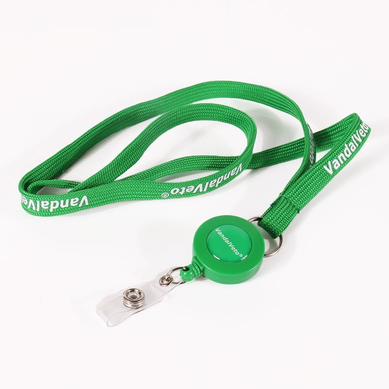 Elastic retractable tube lanyards for ID badges, screen printed polyester tube strap with retractable badge holder