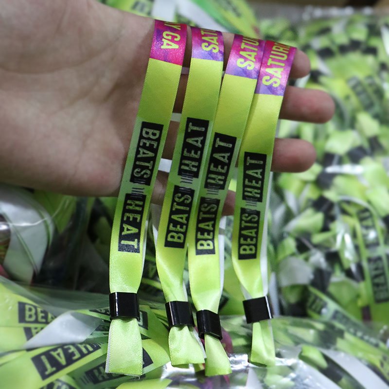Eco-friendly recycled PET fabric wristbands for event access control