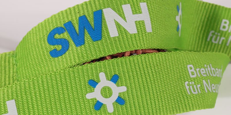 Polyester webbing material for custom screen printed lanyards