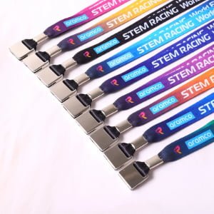 Professional lanyard and card holder set for events, full color printed lanyard strap and credential badge system