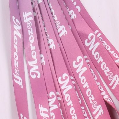 Custom heat transfer printed polyester lanyard with leather badge holder for ID cards