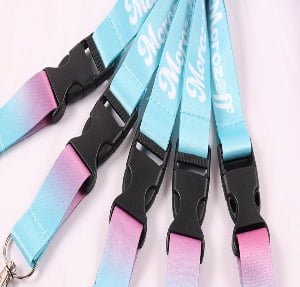 Pastel gradient lanyard leather holder set for events, staff badges, and access cards