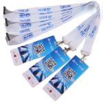 Exhibition badge lanyards with polyester heat transfer logo and PVC event cards