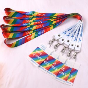 Custom phone lanyards made of polyester with full-color heat transfer printed logo, comfortable neck strap for hands-free phone carrying”