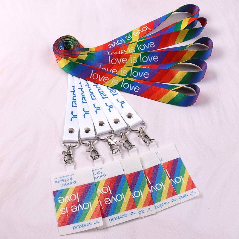 Custom phone lanyards made of polyester with full-color heat transfer printed logo, comfortable neck strap for hands-free phone carrying”