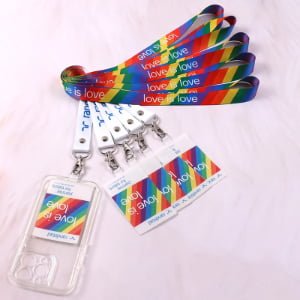 Promotional phone lanyards with custom logo, durable polyester neck strap for phones and ID cards, MOQ 100pcs