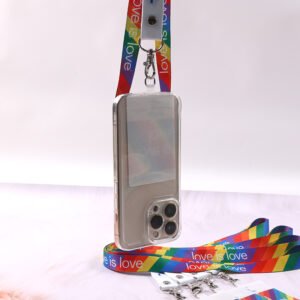 Promotional phone lanyards with custom logo, durable polyester neck strap for phones and ID cards, MOQ 100pcs
