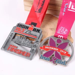 Heat transfer printed medal ribbon lanyards for full-color marathon and triathlon medals