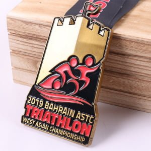 Heat transfer printed medal ribbon lanyards for full-color marathon and triathlon medals