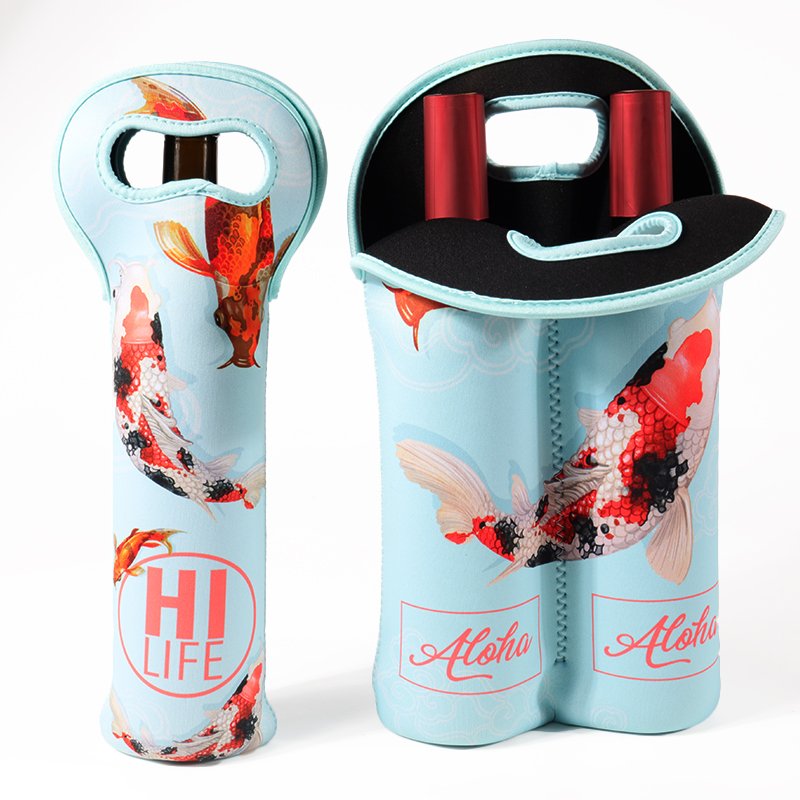 Neoprene Wine Bottle Sleeve 1-Bottle or 2-Bottle Tote