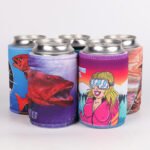 Custom neoprene can cooler with full-color printing, non-slip bottom and neat stitching, reusable drink sleeve