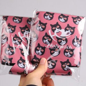 Foldable neoprene can cooler with heat transfer logo printing, collapsible koozie with full-color desig