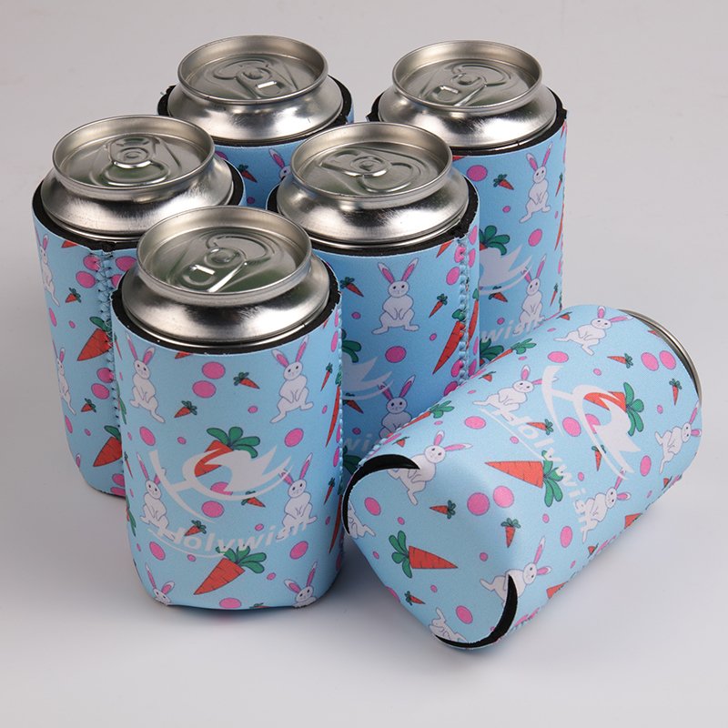Foldable Neoprene Can Cooler | Heat Transfer Logo | Custom Koozie