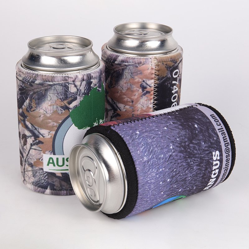 Reusable neoprene drink cooler sleeve with clean sewing and premium quality finish for events and promotions