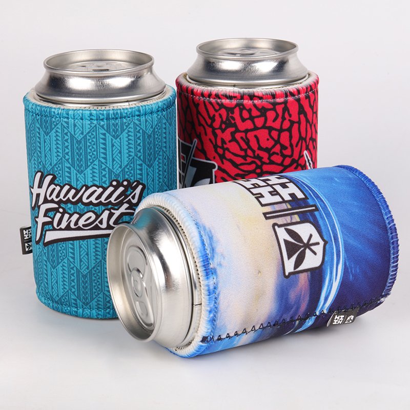 Custom neoprene koozie for cans, soft neoprene material with anti-slip bottom and bright artwork printing