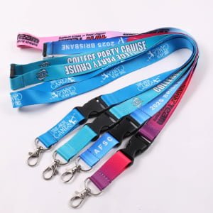 custom plastic buckle lanyard with quick release connector and printed logo