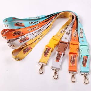 custom color lanyards with matching plastic buckles and metal hardware