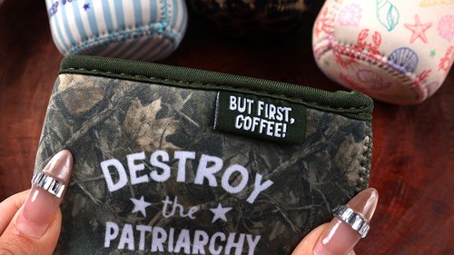 Custom neoprene coffee sleeves with smooth top edge binding in different colors