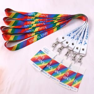 full color printed lanyards with custom artwork and colorful brand designs