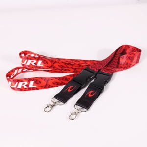 Detachable lanyard with plastic buckle, full-color heat transfer printing for events, ID badges and keys