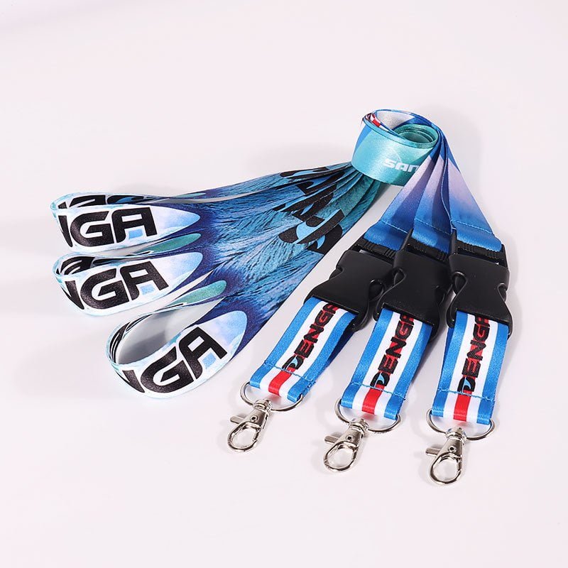 Bulk printed lanyards with plastic buckle clip, detachable section for easy scanning and access control use