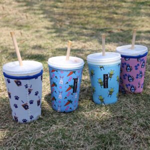 Custom neoprene iced coffee sleeves for takeaway cups and outdoor events
