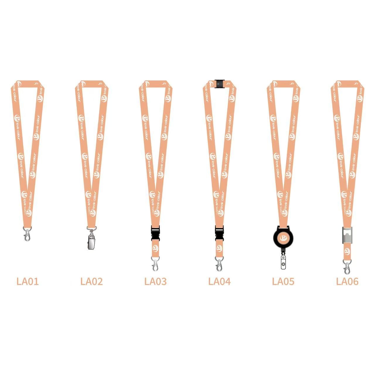 Custom lanyard hook, safety breakaway, buckle and badge reel options